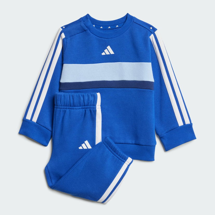 Комплект adidas Performance Seasonal Essentials Tiberio 3-Stripes Fleece Crew Set Синьо | JC7516