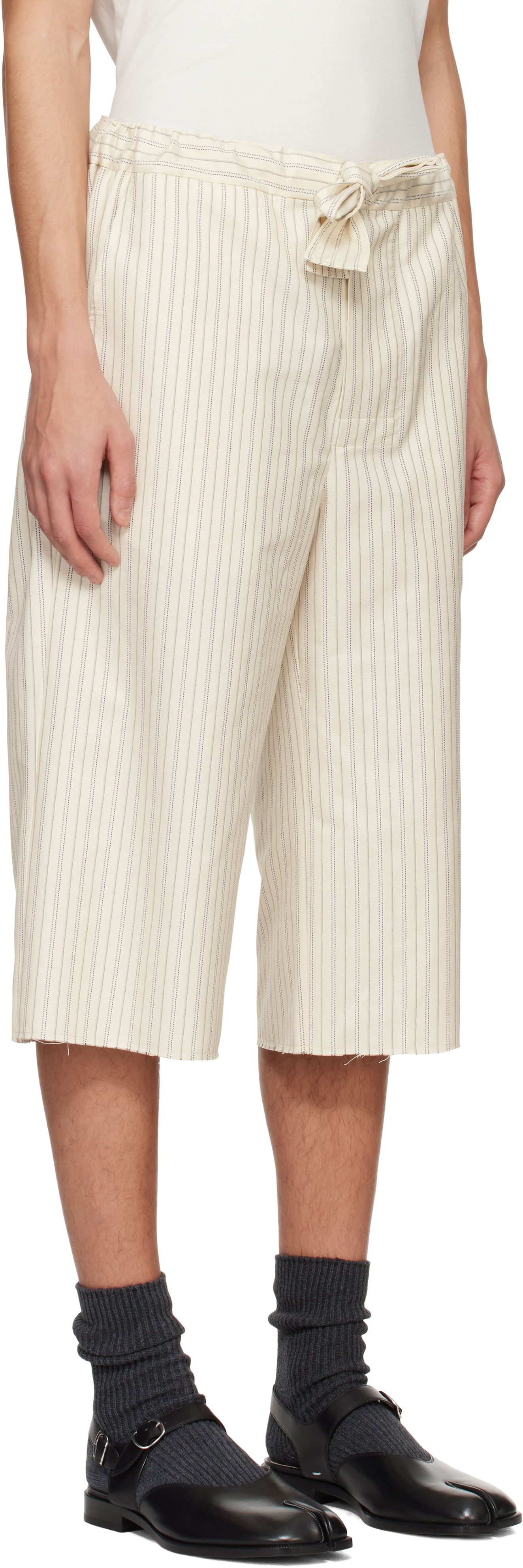 Къси панталони Maison Margiela Maison Margiela Striped Lounge Shorts Бежово | S50MU0080 S76507, 1