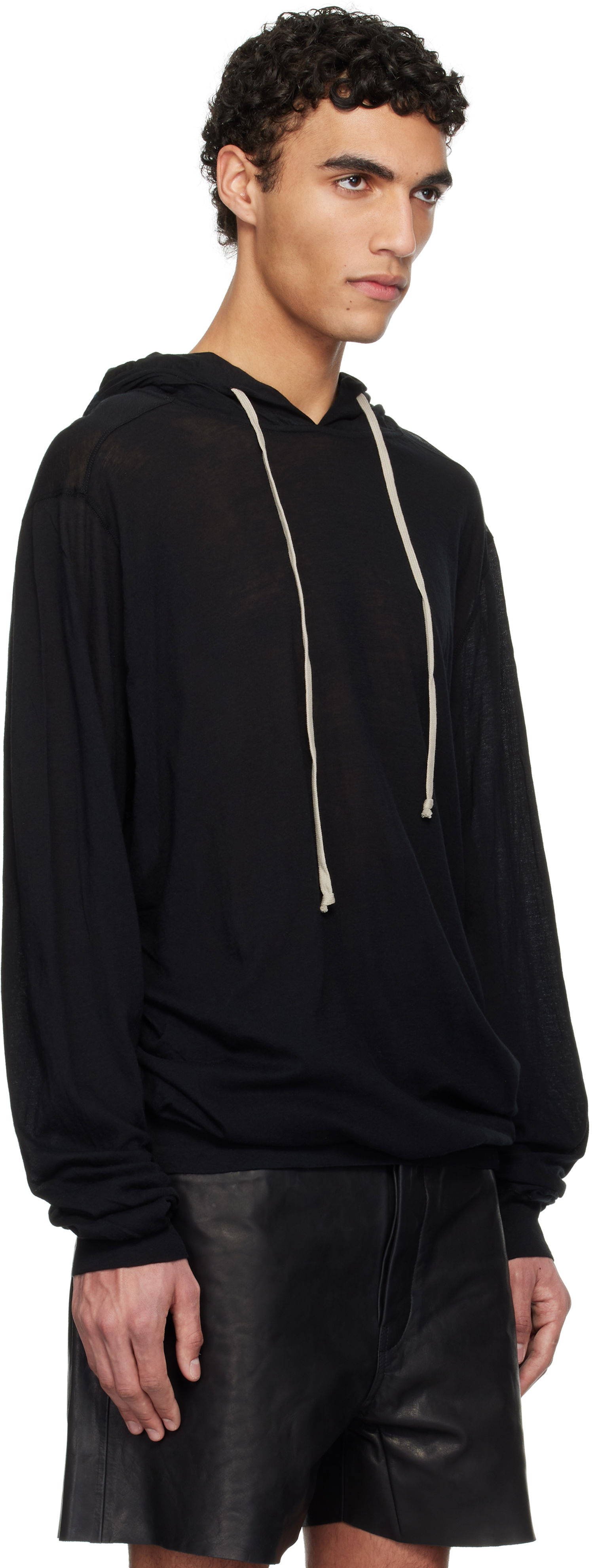 Суитчър Rick Owens Rick Owens Hollywood Unstable Cotton Hoodie Черно | RU01E5282 UC, 1