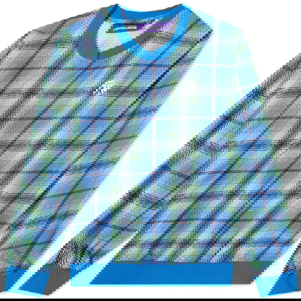Суитчър Fucking Awesome Flannel Print Wind Shirt Синьо | FA1555-BLU, 0