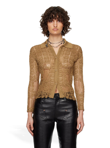 Пуловер Acne Studios Semi-Sheer Cardigan Бежово | A60395-