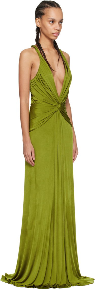 Pокля Tom Ford Tom Ford V-Neck Criss-Cross Maxi Dress Зелено | ABJ834-JEX114, 1