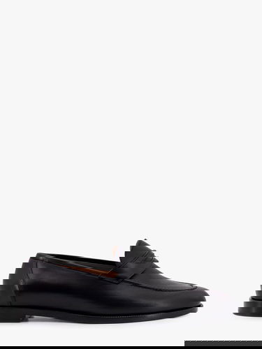 Кецове и обувки Loro Piana Black Leather Loafers Черно | FAP54288000, 0