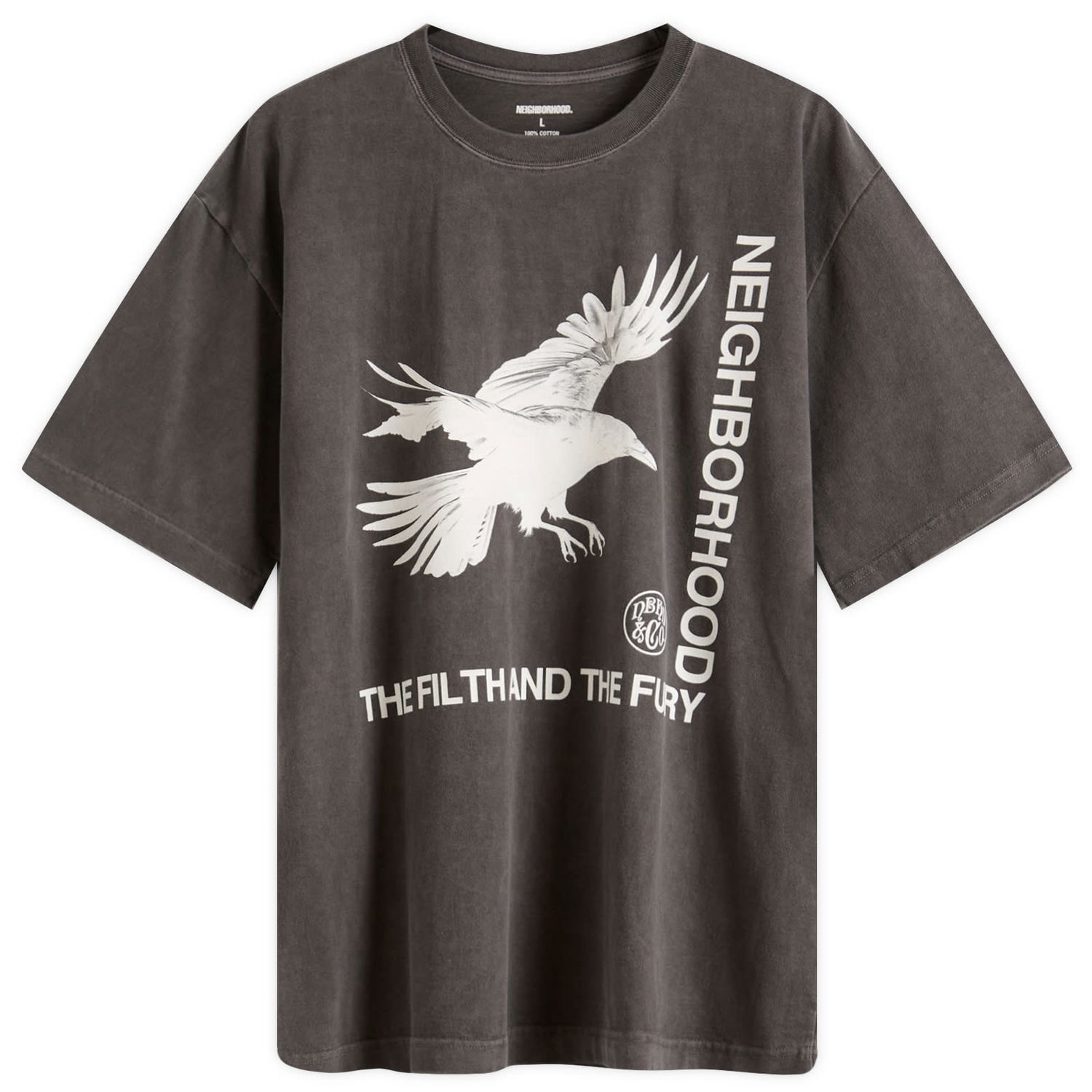 Тениска Neighborhood Neighborhood SS-5 Graphic T-Shirt, Size Large Сиво | 251PCNH-ST05-BLK, 0