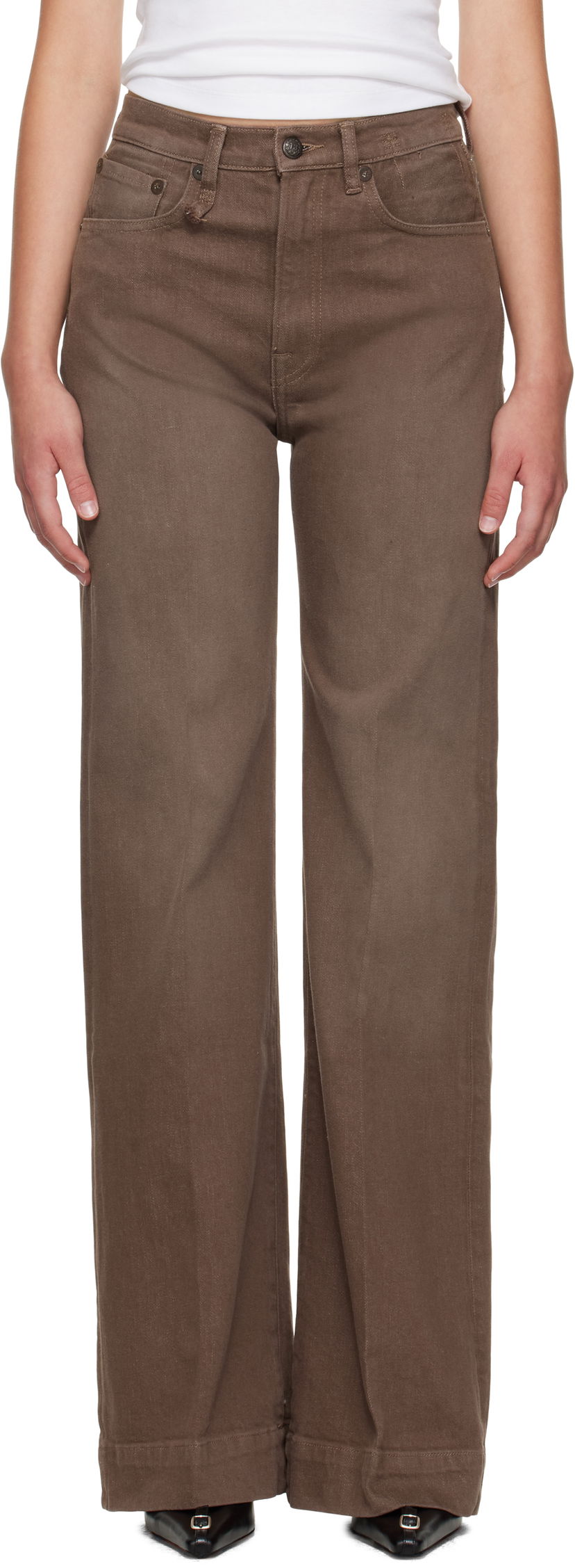 Дънки R13 R13 Flared Jeans Кафяво | R13WD188-D331A