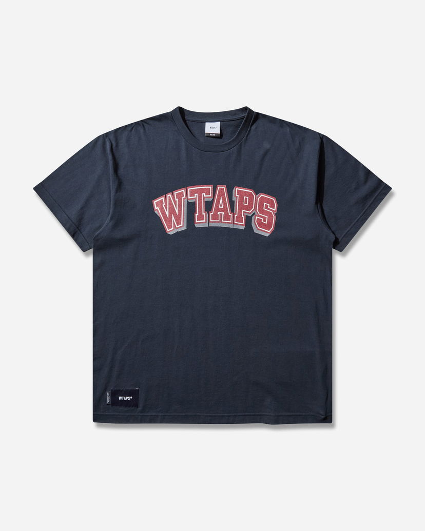 Тениска WTAPS HG Collegiate Print T-Shirt Тъмно синьо | 251ATDT-STM07S NAVY