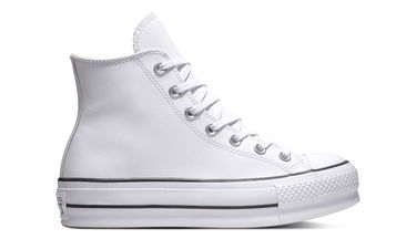 Кецове и обувки Converse Chuck Taylor All Star Platform Leather High-Top Бяло | 561676C, 1