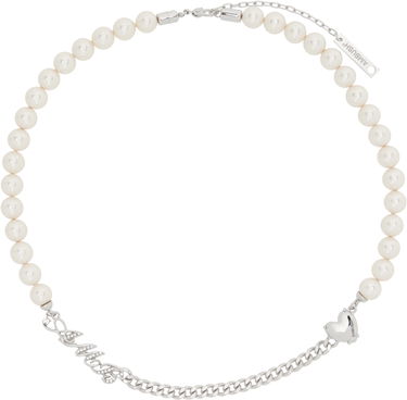 Колие Ambush AMBUSH Pearl and Chain Mix Necklace Бяло | BWOB007F24SIL0017200, 0