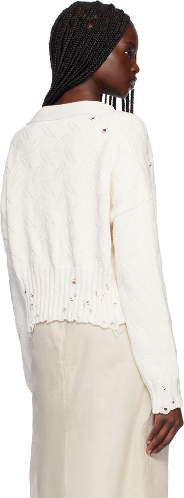 Пуловер Marni Marni Distressed Cropped Cardigan Бяло | CDMD0403A0 UFC658, 2