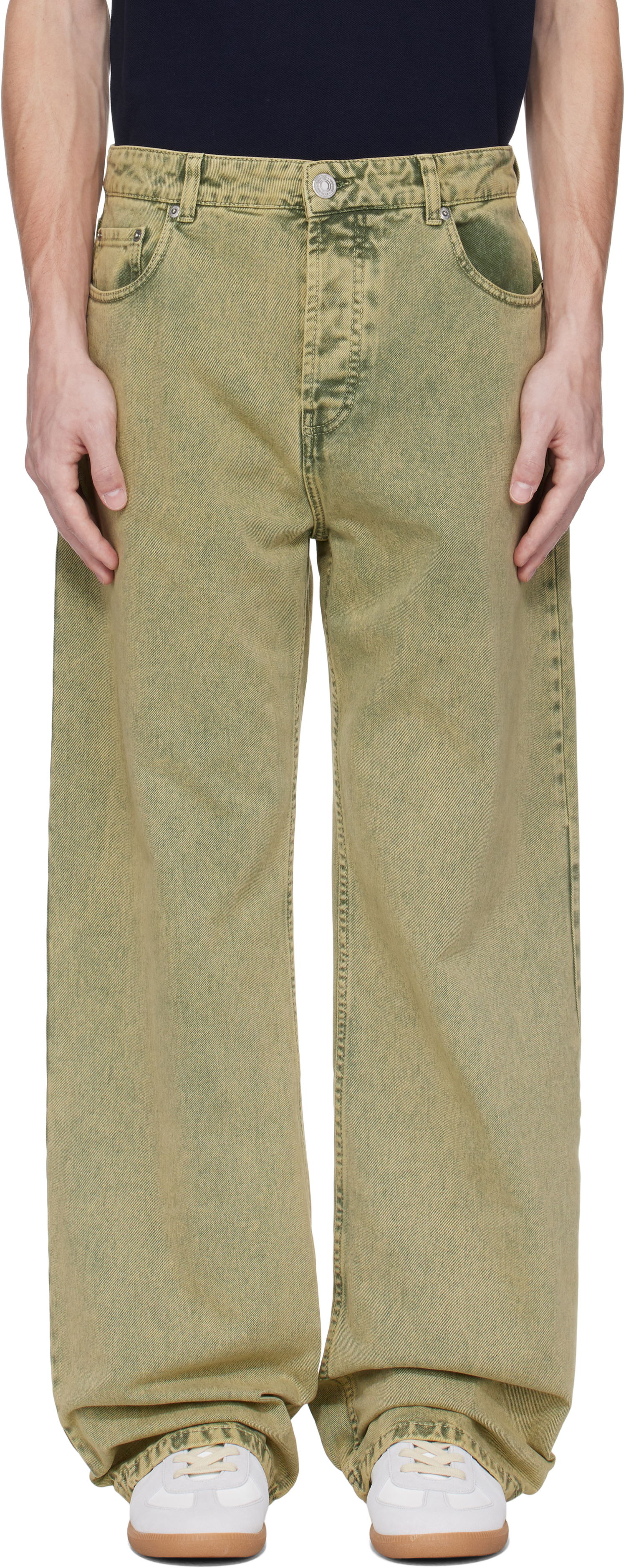 Дънки AMI AMI Paris Large Fit Jeans Жълто | HTR450.DE0064, 0