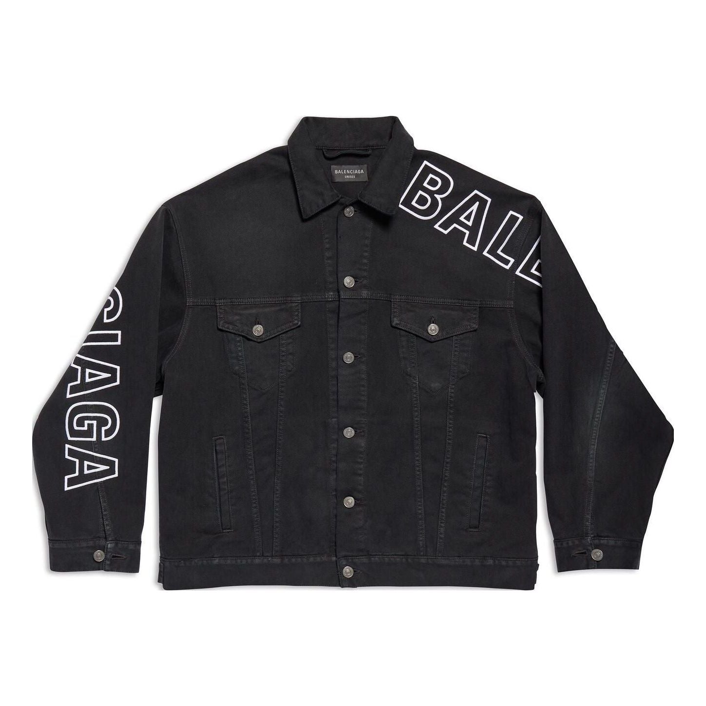 Яке Balenciaga Outline Large Fit Denim Jacket Черно | 767949TNW111672, 0