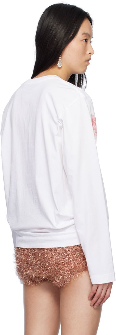 Тениска Simone Rocha Simone Rocha Carnation Print Long Sleeve T-Shirt Бяло | 5194P32P32A-W 0569, 2