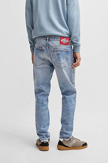 Дънки BOSS Tapered-Fit Rigid Denim Jeans Синьо | 50537711, 1