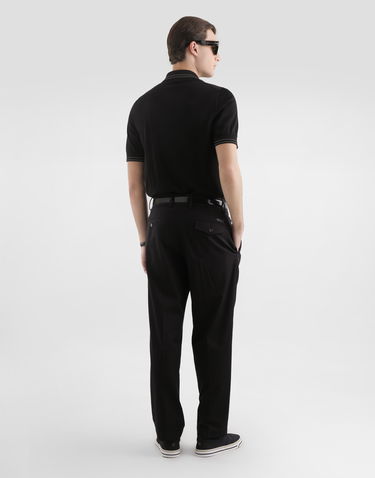 Поло тениска Dolce & Gabbana Silk Polo Shirt Черно | GXZ02TJBSOIN0000, 2