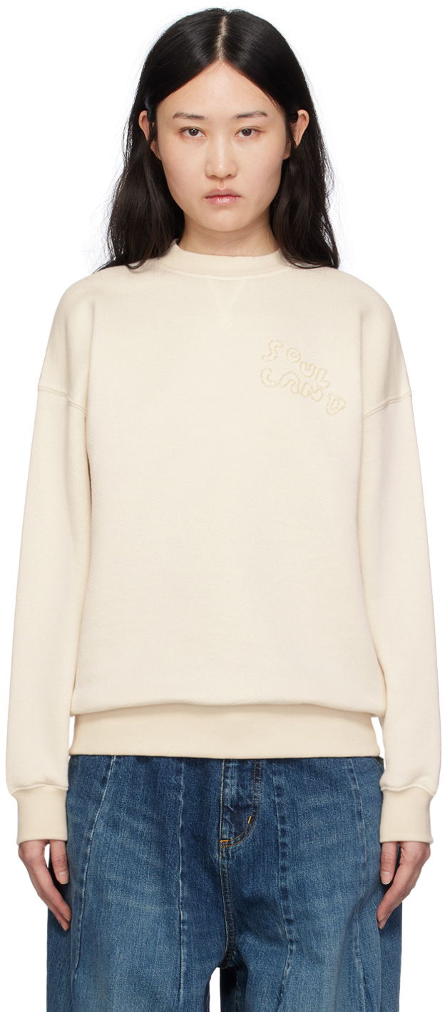 Суитчър Soulland Koda Embroidered Sweatshirt Бяло | 41117-1263