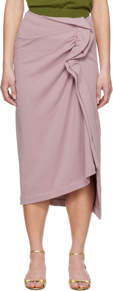 Пола Dries Van Noten Dries Van Noten Ruffled Cotton Midi Skirt Лилаво | 251-011109-1610, 0