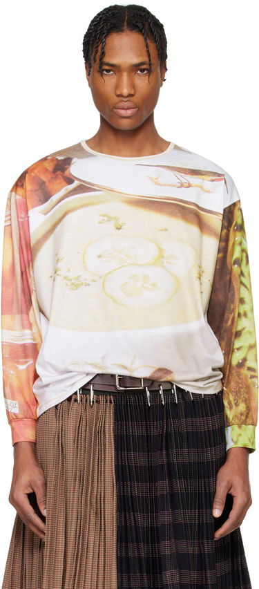 Пуловер Chopova Lowena Chopova Lowena Oversized Jersey Soup Graphic T-Shirt Бяло | 2313E, 0