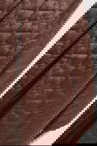 Яке GANNI GANNI Shiny Quilt Midi Jacket Кафяво | W0397, 4