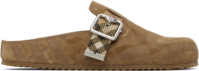 Burberry Check Suede Urchin Clogs
