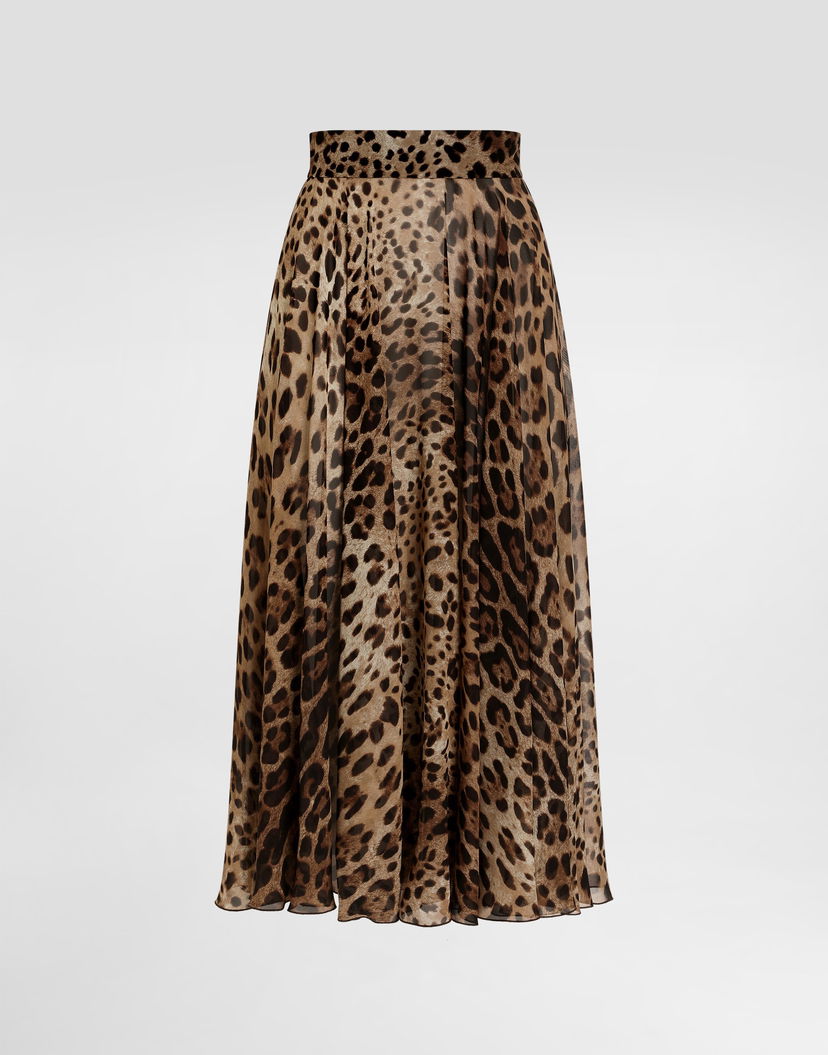 Пола Dolce & Gabbana Dolce & Gabbana Leopard-print Chiffon Circle Skirt 42 Многоцветен | F4CSOTIS1DYHY13M