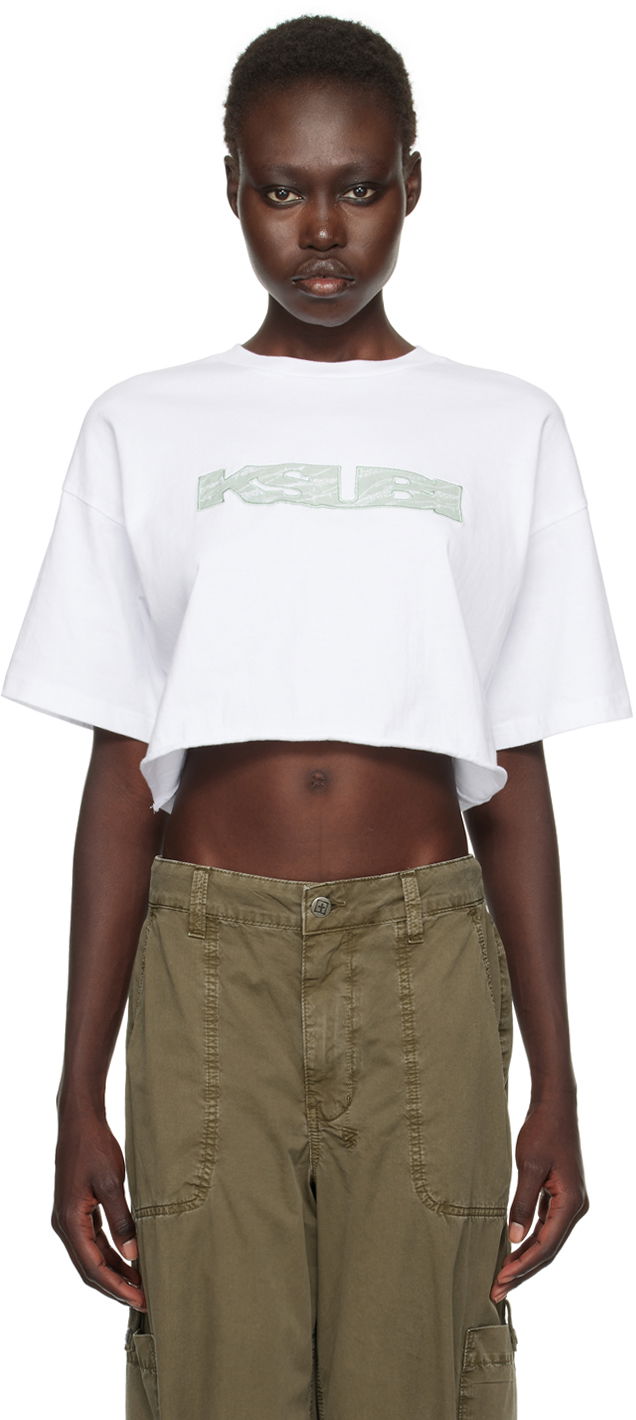 Съкратен топ Ksubi Crop T-Shirt Бяло | WFA24TE009, 0