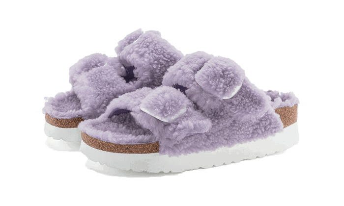 Кецове и обувки Birkenstock Arizona Big Buckle Shearling Purple Fog Сиво | 1024963, 1