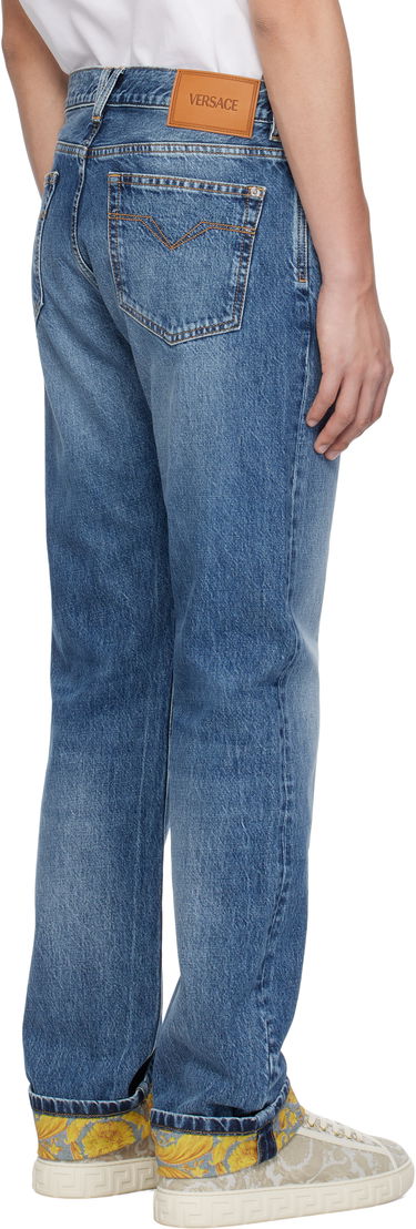 Дънки Versace Versace Stonewashed Cuffed Jeans Синьо | 1018013_1A12886, 2