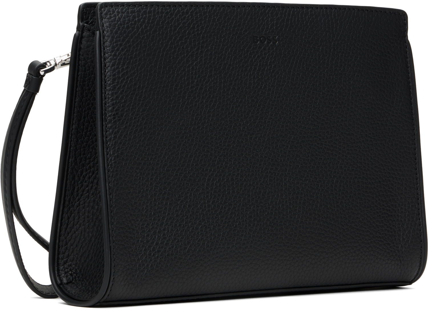 Портфейл BOSS BOSS Pebble-Grained Leather Wristlet Pouch Черно | 50548170, 1