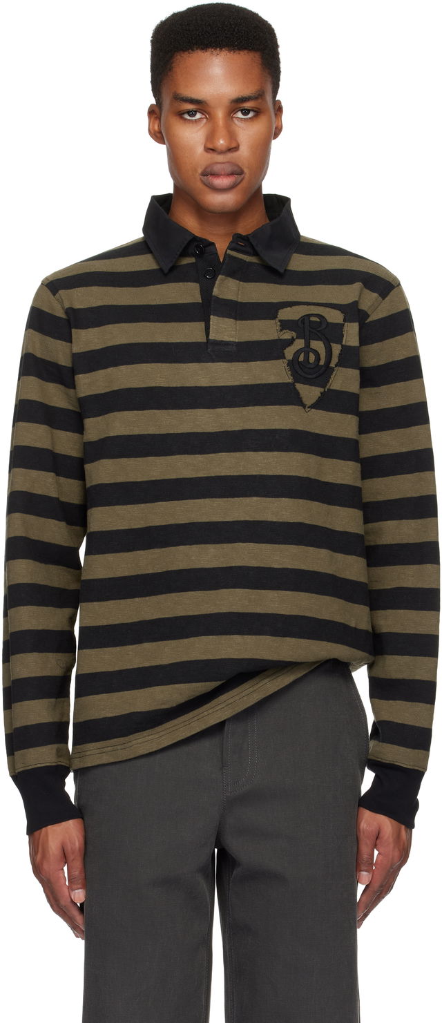 Striped Cotton Long-Sleeve Polo