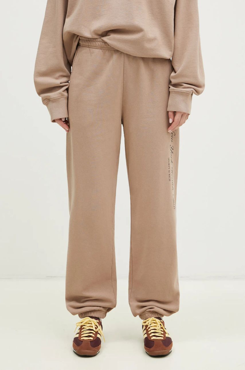 Спортни панталони Sporty & Rich Sporty & Rich NY Health Club Printed Sweatpants Кафяво | PA036512043BE05, 0