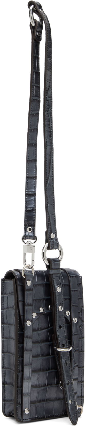 Чанта през рамо Vivienne Westwood Vivienne Westwood Mini Max Crossbody Croc-Embossed Pouch Сиво | 5801000DU-L00A2-, 2