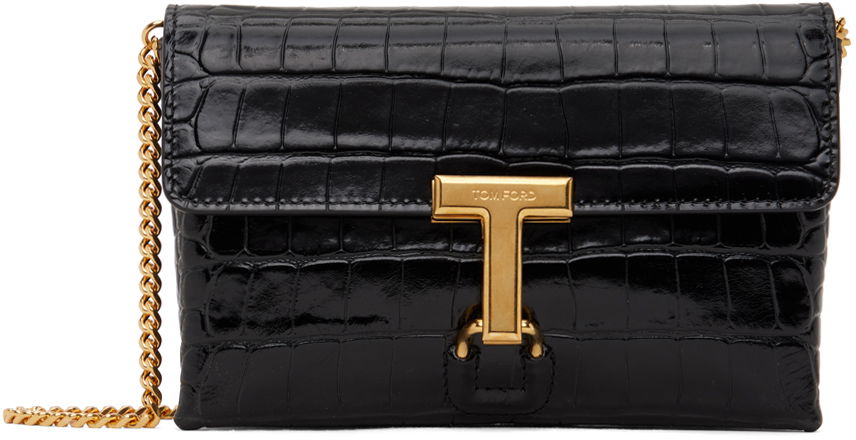 Дамска чанта Tom Ford Mini Stamped Croc Bag Черно | S0456-LCL395X, 0