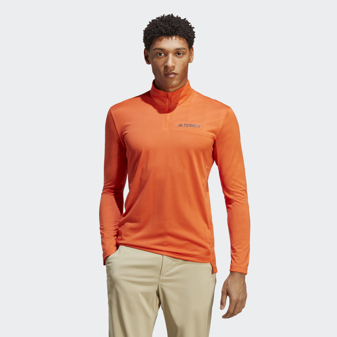 Тениска adidas Originals Multi Half-Zip Long Sleeve Jersey Оранжево
 | HM4018, 0