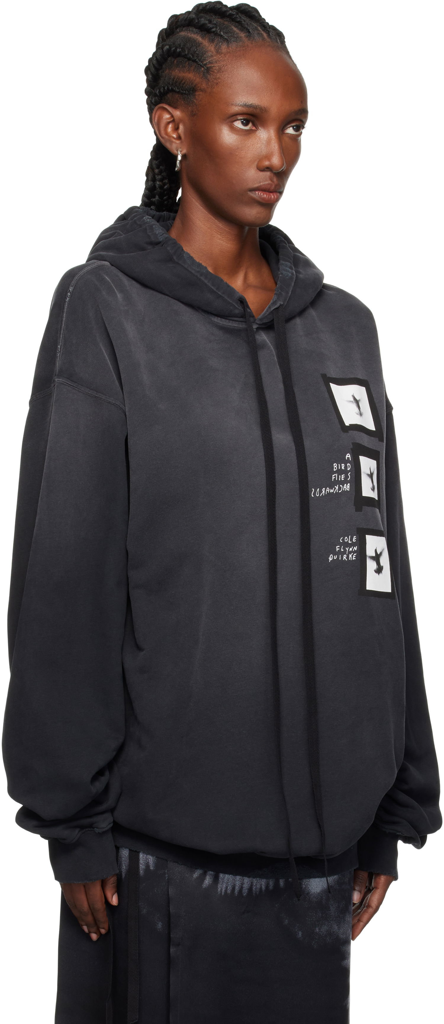 Суитчър Ann Demeulemeester Ann Demeulemeester Anne Marie 'Doves' High Comfort Hoodie Черно | 2520-W-JSW01-55-FA639-098, 1