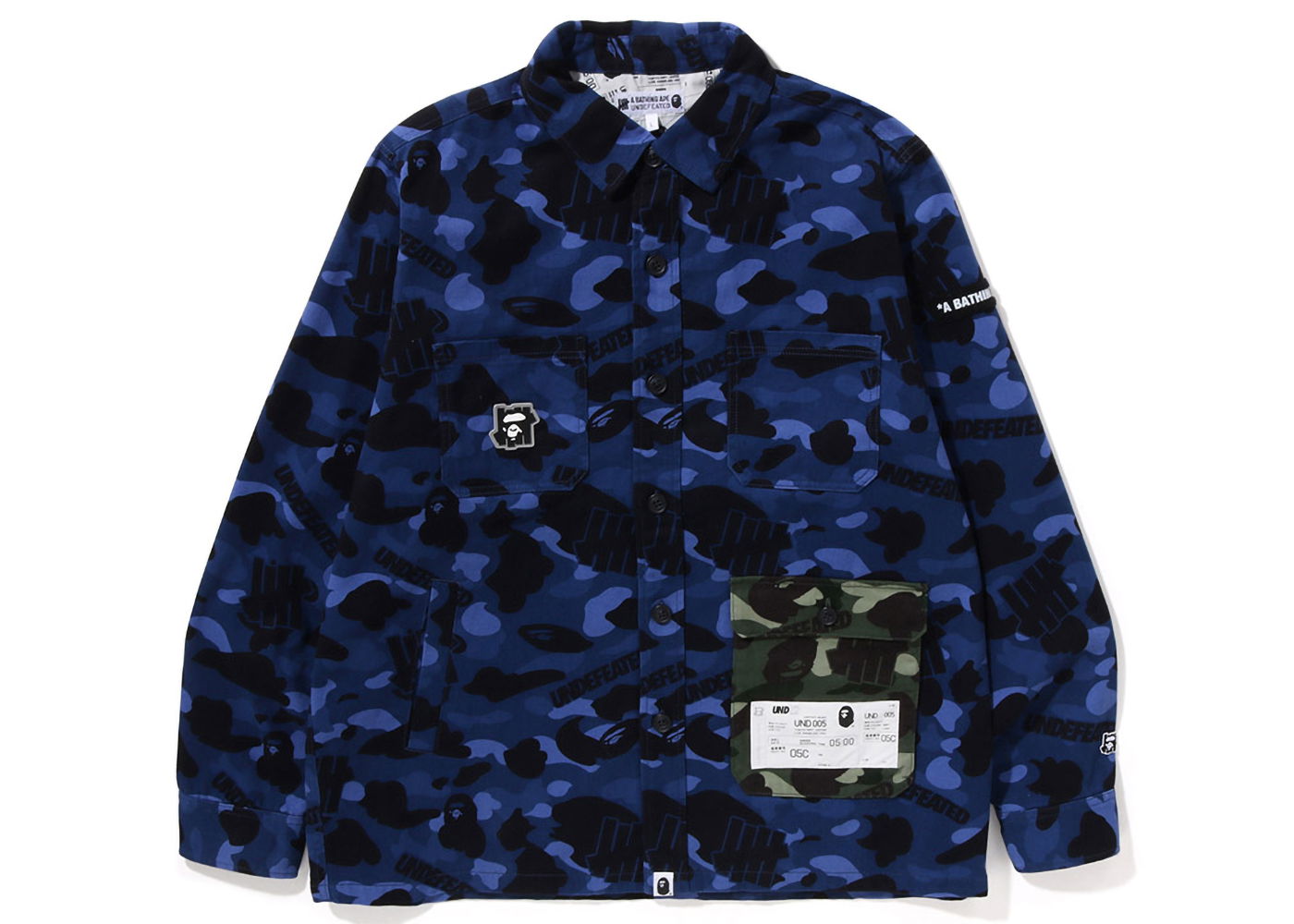 Яке BAPE Undefeated x Color Camo Flannel Jacket Тъмно синьо | 001LJI731903C, 0