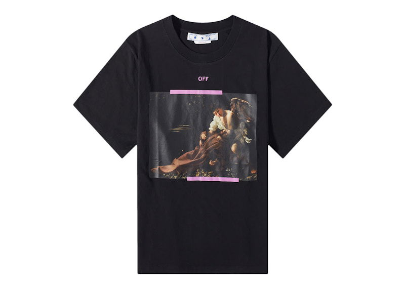 Тениска Off-White Arrow Caravaggio St Fran Slim Tee Black/Multi Черно | OMAA027S23JER0031034