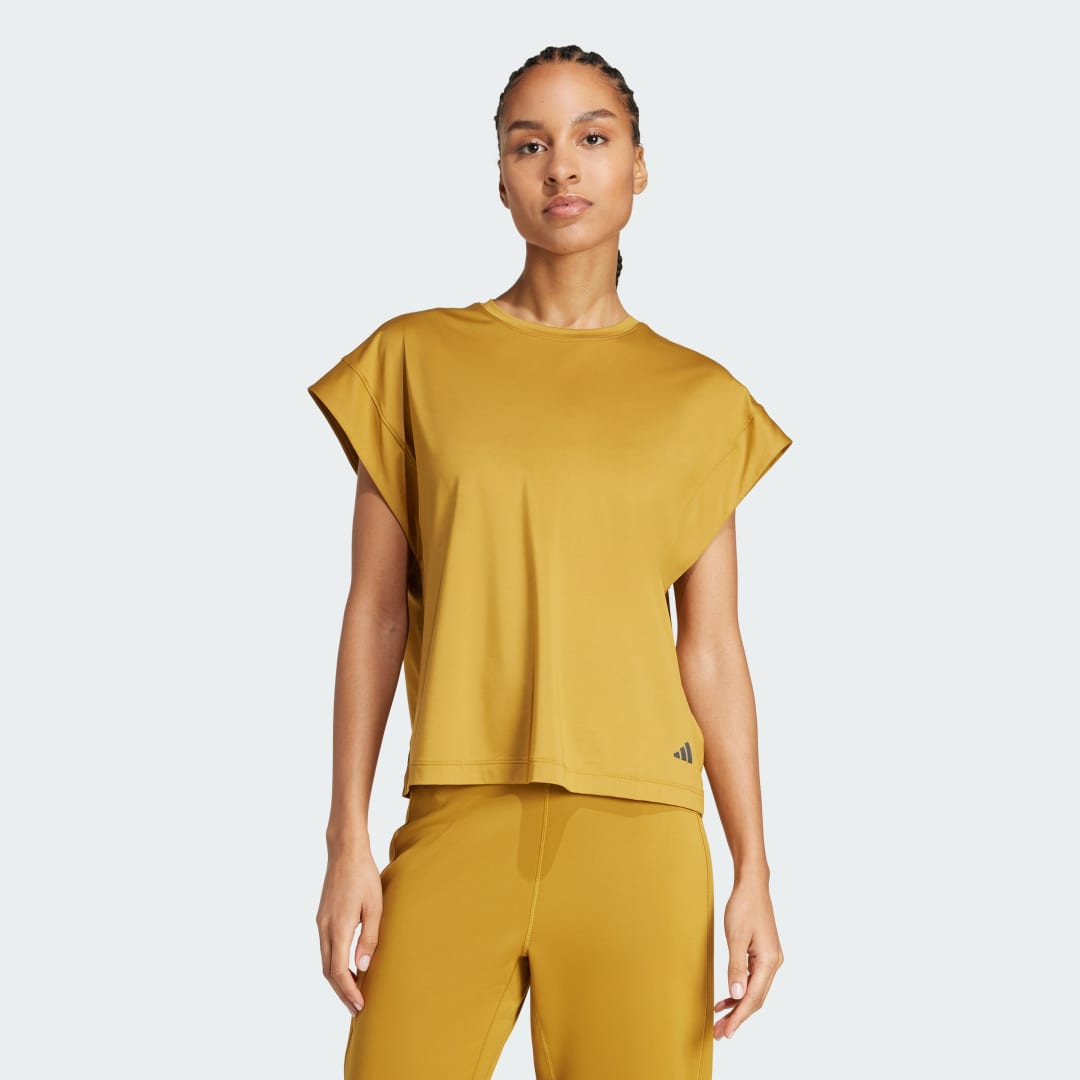 Потник adidas Performance Yoga Studio T-Shirt Жълто | JL9359, 0