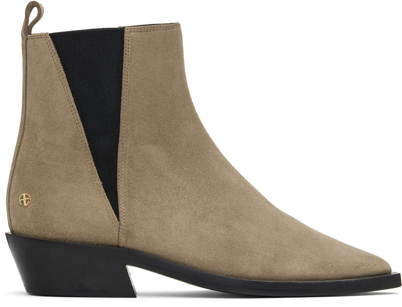 Облекло Anine Bing Anine Bing Bekah Suede Flat Ankle Boots Бежово | A-14-10197-TPU1