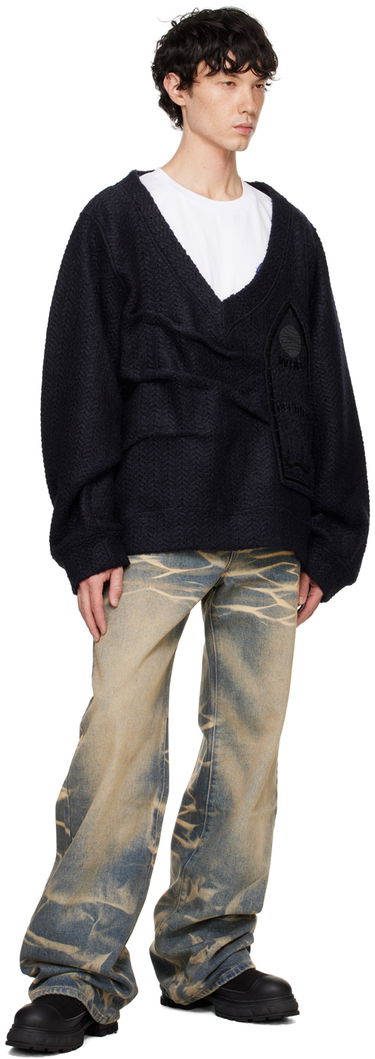 Пуловер Who Decides War Who Decides War Gathered Collegiate Sweater Тъмно синьо | 1110100010FW24, 3