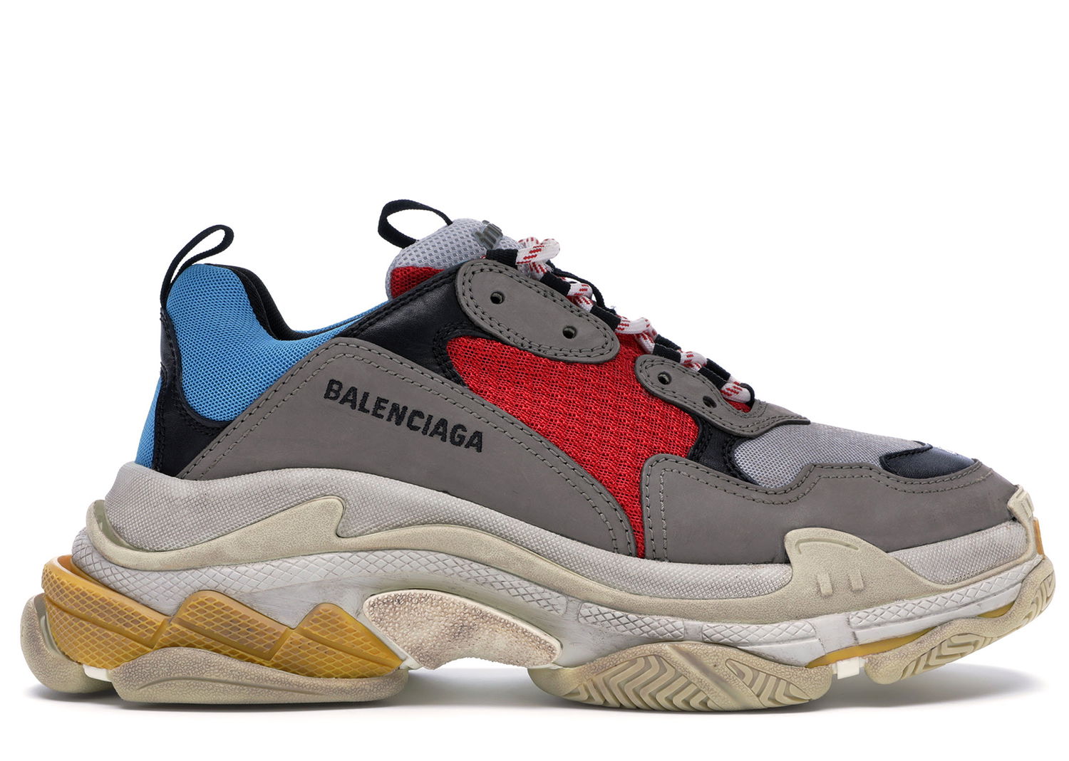 Кецове и обувки Balenciaga Triple S Grey Red Blue 2018 Сиво | 512175 W09O2 4365/533883 W09O2 4365, 0