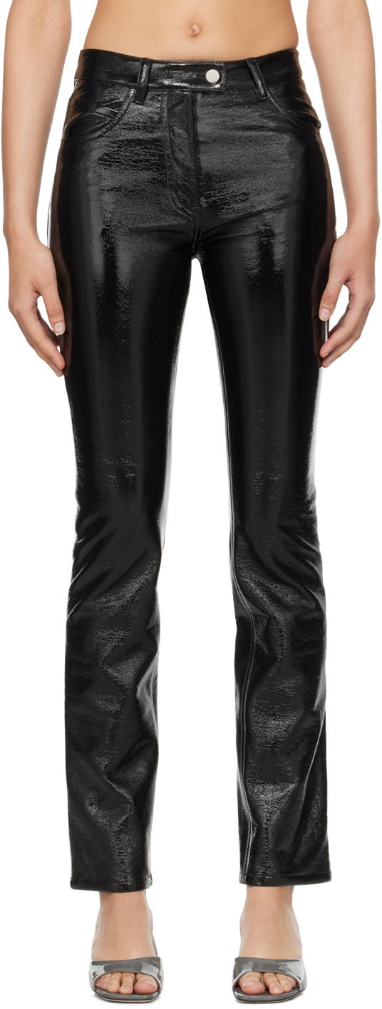 Дънки Courrèges Courrèges 5-Pocket Patent Leather Trousers Черно | PERCPA013VY0014, 0