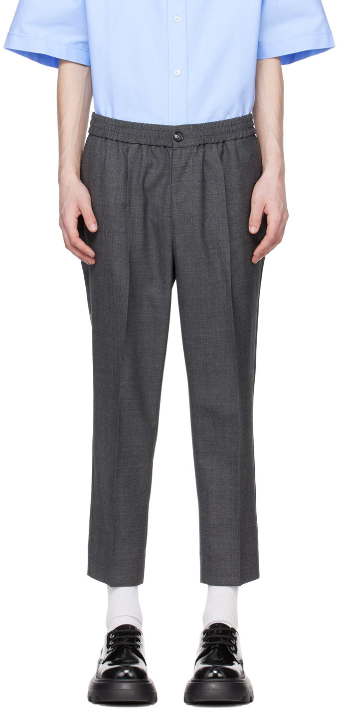 Панталони AMI Paris Elasticized Trousers Сиво | HTR206.WV0043, 0