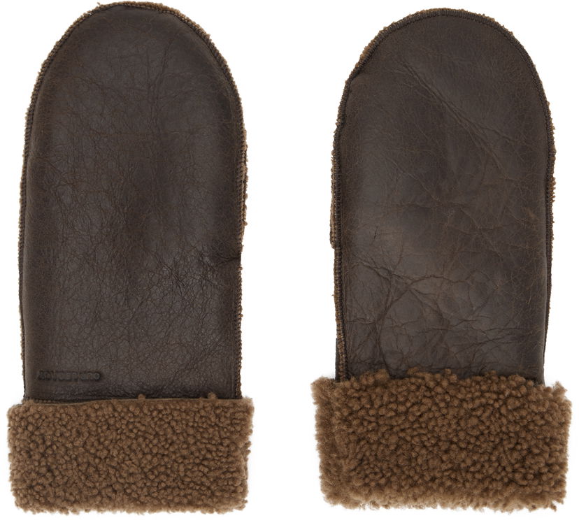 Ръкавици OUR LEGACY Shearling Mittens Кафяво | A4248MR