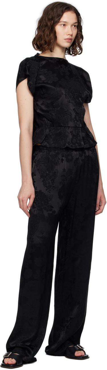 Панталони Maison Margiela MM6 Maison Margiela Jacquard Wide-Leg Trousers Черно | S52KA0551 M35471, 3