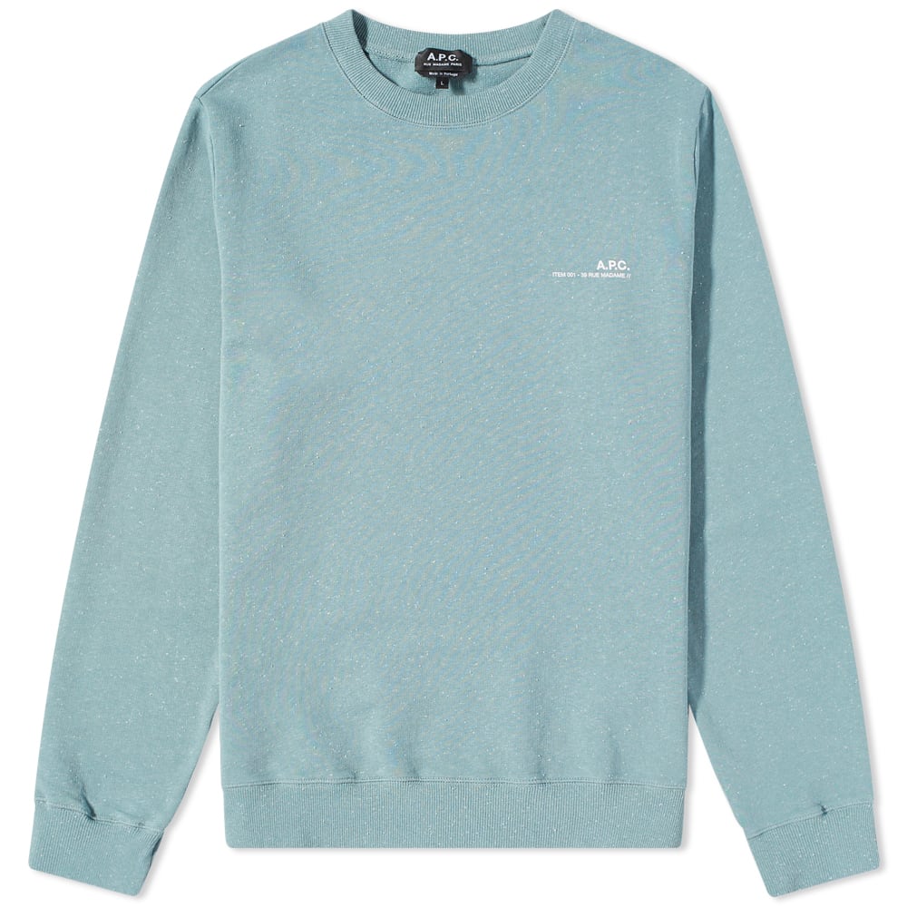 Пуловер A.P.C. Item Logo Crewneck Тюркоазено | COGCD-H27608-KAE, 0