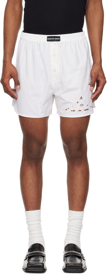 Боксерки Marine Serre Marine Serre Regenerated Linen Shorts Бяло | USH002A UWOV0007, 0