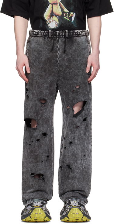 Спортни панталони We11done We11done Destroyed Jersey Sweatpants Сиво | WD-TA0-25-726-U-BK, 0