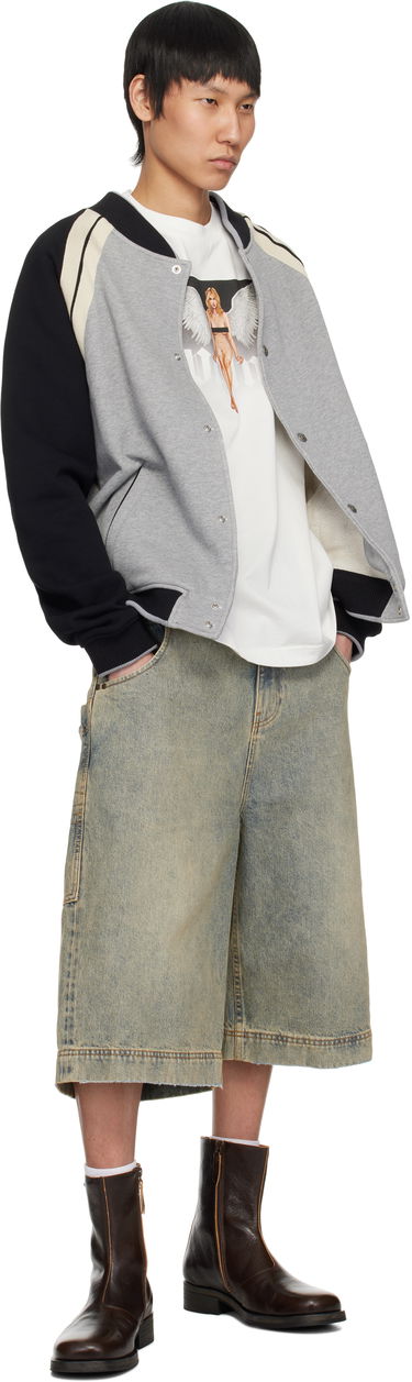 Яке бомбър Palm Angels Palm Angels Varsity Bomber Jacket Сиво | PMEK010S25FAB0010810, 3