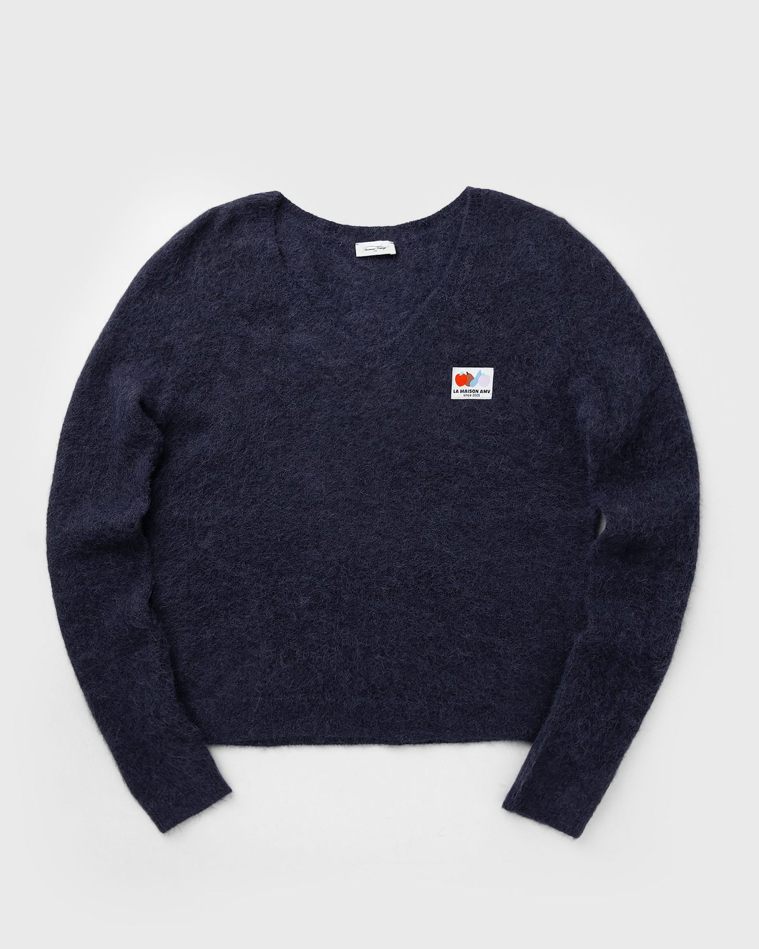 Пуловер American Vintage Fuzzy Cropped V-Neck Pullover Тъмно синьо | NEN18EH25-NIGHT-STAR, 1