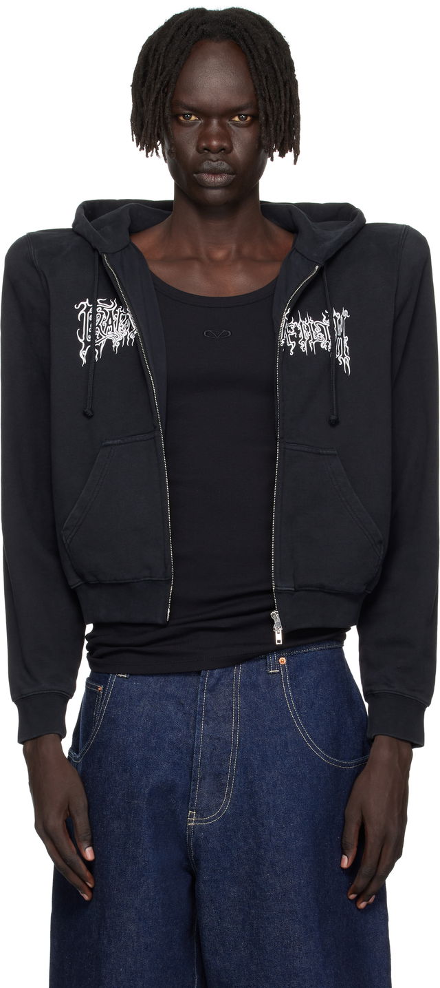 Vetements Cradle of Filth Logo Extreme Shoulder Zip-Up Hoodie